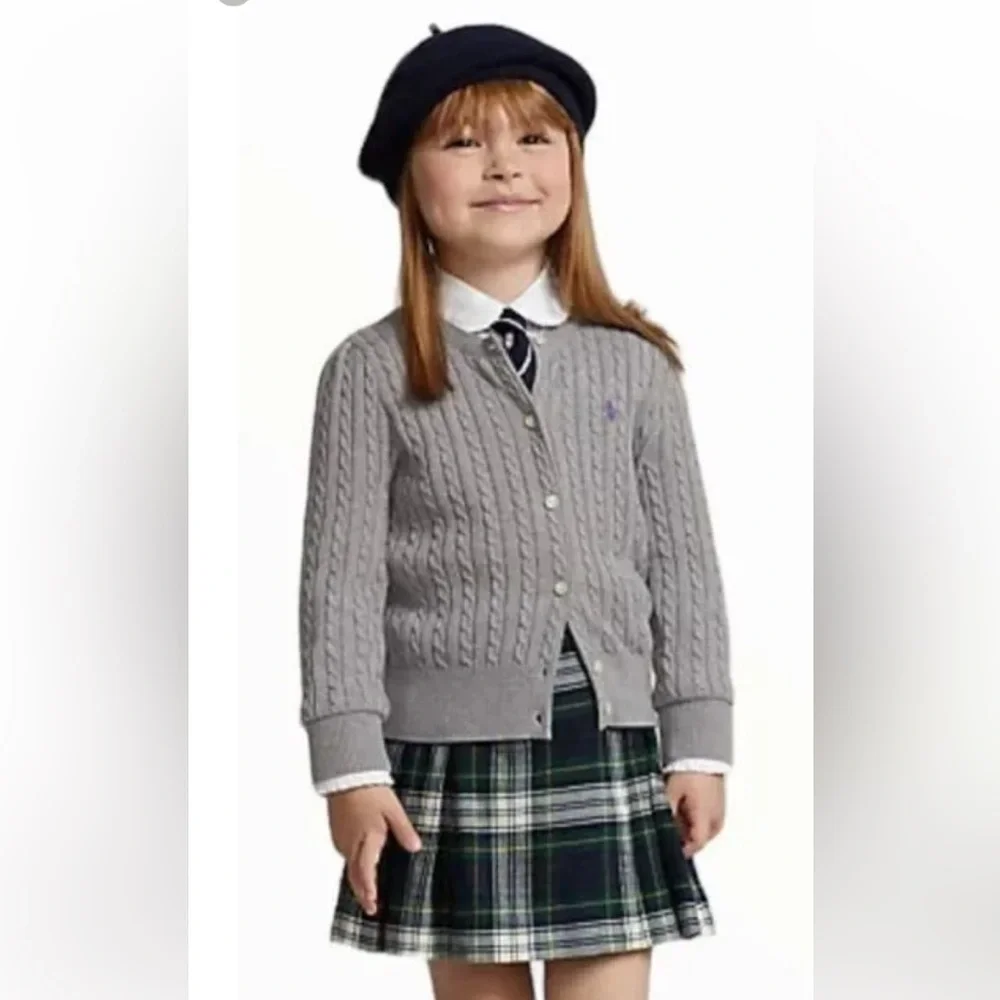 Ralph Lauren Classic Gray Cable Knit Sweater